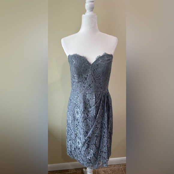 Weddington Way Dresses & Skirts - EUC Weddington Way Strapless Gray Lace Dress – Size 10